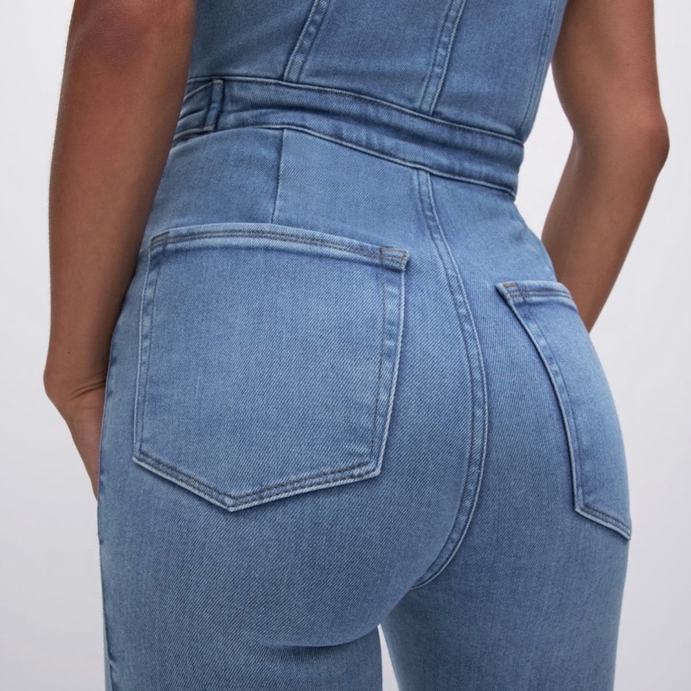 Women's Blue Denim Jumpsuit - Picture 5 of 8